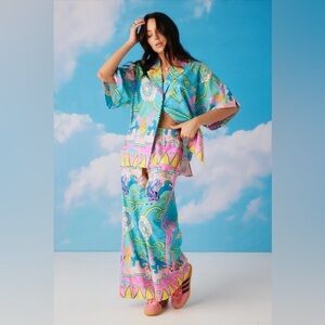 NWT Sabbi Astrology Mexicola Linen Pants & Top Set